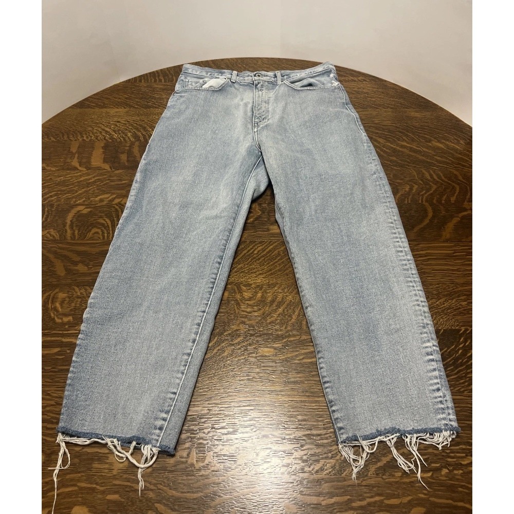 Levi's Made & Crafted Barrel Crop Jeans Womens 28 Raw Hem Distressed